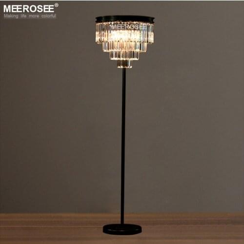Vintage Crystal Floor Lamp Lustres Floor Stand Light Fixture Cristal Candelabra Standing Lamp High Quality Lighting
