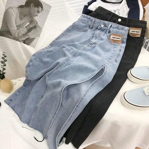 Womens Jeans Skirt Autumn Womens Clothing Y2k Traf High-waisted Skirt Denim Long Skirts Women 2021 Fall Clothes For Women