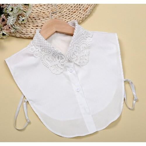 Women Shirt Fake Collar White False Collar Tie Detachable Collar Lapel Blouse Top Half Shirt Decor Clothes Accessories