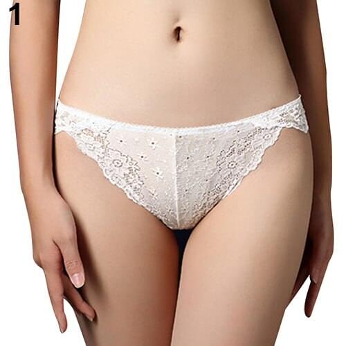 Women Fashion Sexy G-string Thongs Panties Lace See-through Briefs Underwear