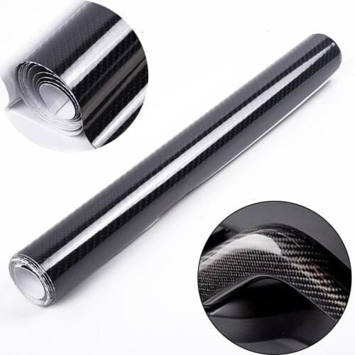 Roll Car Gloss Carbon Fiber Vinyl Sheet Wrap 12*60\" DIY Interior 5D Ultra