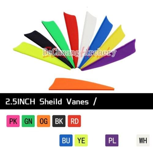 100pcs Arrow vanes 2.5"plastic vane shield fletching feather for DIY arrow shaft traditional bow compound bow archery