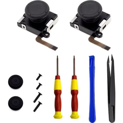12 PCS 3D Analog Joystick Replacement for Nintendo Switch JoyCon Controller with Tri-Wing Cross Screwdriver Repair Kits