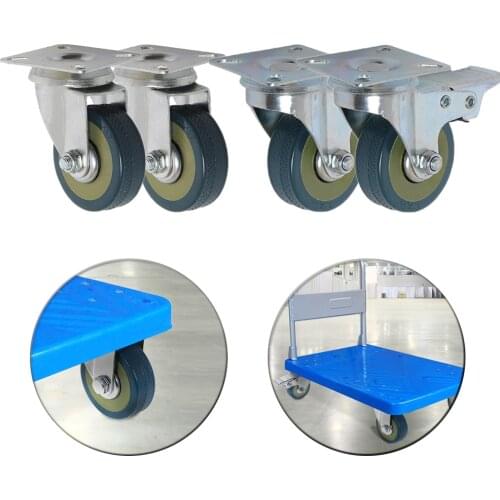 360 Degree Swivel Caster Wheel, Heavy Duty Industrial Caster No Noise Wheel For Carts Workbench (2 Inch With Brake) cart wheels