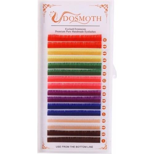 4 pc Color False eyelash synthetic ,Natural lashes,individual eyelash extension Red White Brown purple lashs