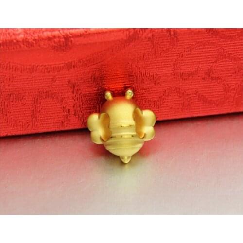 August Pure Solid 24K Yellow Gold Bracelet / Bee Bracelet 1.56g