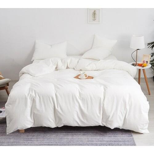 White Duvet Cover Solid Color Comforter Cover Cotton Quilt Cover Black King Size Bedding Cover 240X260