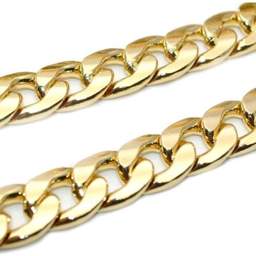 10meters High Quality Gold Color Plating 3x10mm Wide DIy Jewelry Making Chains For Men and Women Jewelry
