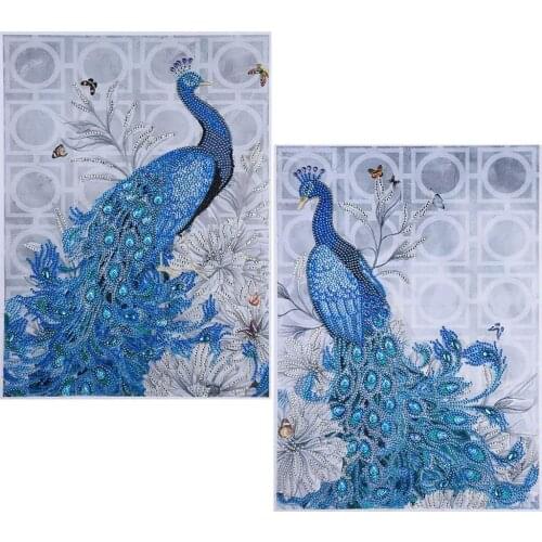 DIY 5D Diamond Painting Kits Special Shaped Drill Crystal Rhinestones Blue Peacock Embroidery Paintings Arts Cross Stitch Kit