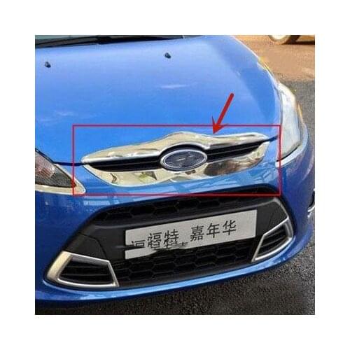 For Ford Fiesta 2009-2012 High-quality ABS Chrome Hood grille decorative strip anti-scratch protection car accessoriess