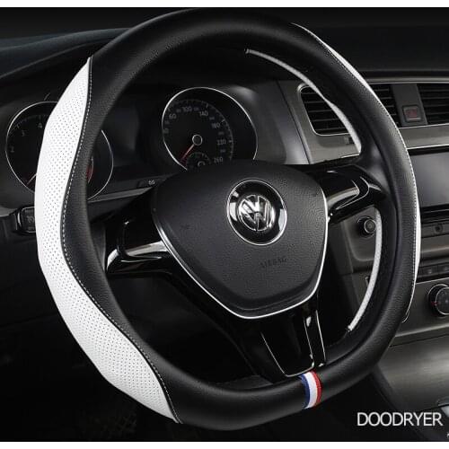 DOODRYER Carbon Fiber Leather Car Steering Wheel Cover For Hondas Civics CRV BRV Fit Jazz Accords City Freed Mobilio Stream