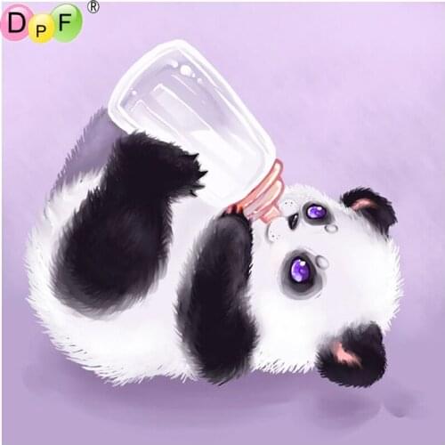 DPF 5D diamond painting cross stitch panda bottle diamond painting round diamond painting embroidery mosaic decoration art gift