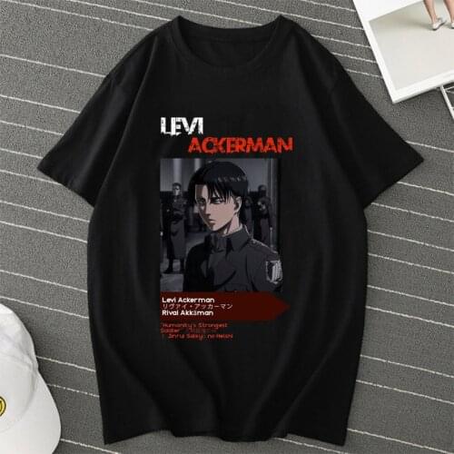 Manga Attack on Titan Shingeki No Kyojin Ackerman T Shirt Men Casual Ulzzang Vintage Kawaii Clothes Tshirt Streetwear Plus Size