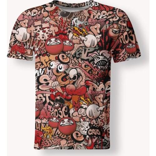 New Men Women Childrens Graffiti 3D Printed T-shirt Summer Short Sleeve Top Cool Boys, Girls, Childrens Fashion Street T-shirt