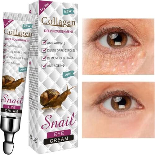Eye Cream Repair Brighten Anti-Wrinkle Anti-Aging Anti-Drying Nourish Moisturizing Anti-Puffiness Snail Collagen Skin Care 20ml