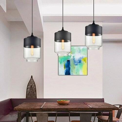 Kitchen Glass Pendant Light Fixtures Bar Modern Pendant Ceiling Lamp Vintage Industrial Pendant Lights Living Room Lighting