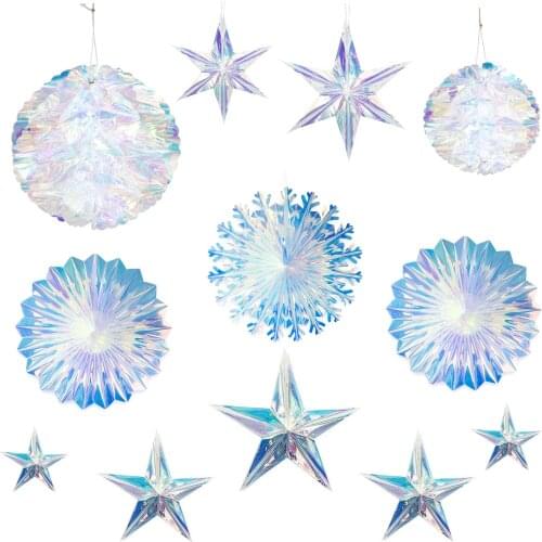 Honeycomb Multifunctional Paper Flower Ball Gradient Artificial Iridescent Plastic Rainbow Film Laser Home Colorful Decorations