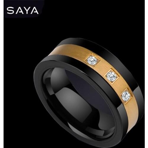 Ring for Men, Trendy Hip Hop Ring, Personalized Zircon Ring, Fashion Ceramic Ring, Free Shipping, Engraving