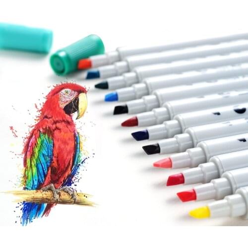 12/24/36/48/60/80 Colors Art Markers Set Dual Head Water-based Manga Drawing Sketch Color Marker Pen Arts and Crafts Supplies