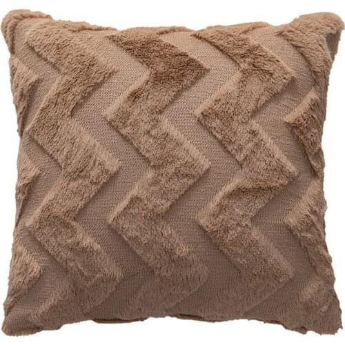 Throw Pillow Cases Cushion CoversFor Sofa Seat Chair Car Living Room Home Decor 45x45cm INS Rabbit Fur Wave Pattern Pillowcase