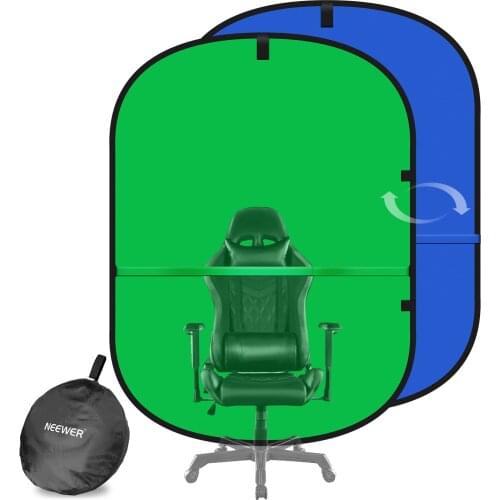 Neewer Webcam Background,2-in-1 Home Video Conferencing Background,Dual-Sided Chroma key Green Screen Blue Screen for Zoom Calls