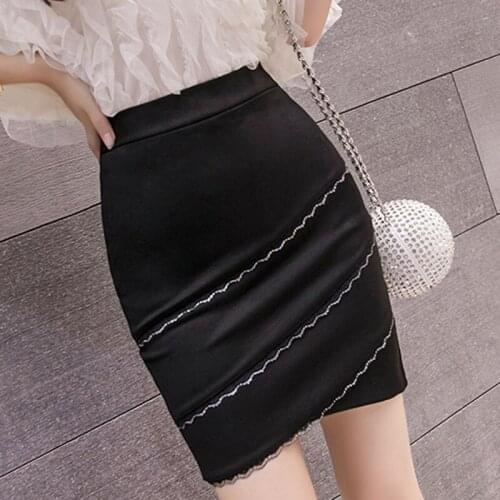 2020 spring new high waist Package hip skirt ladies thin a-line skirt