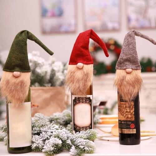 Christmas Wine Bottle Covers Santa Claus Bottle Cases Bags For Home Christmas New Year Party Table Decoration Supplies