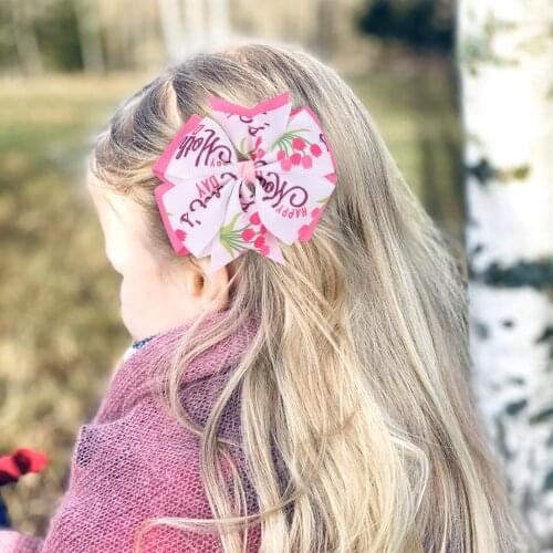 Oaoleer 4 Inch Print Grosgrain Ribbon Hair Bows Hairpins Hair Accessories Hair Bows Clips for Baby Girls Infants Toddlers Kids