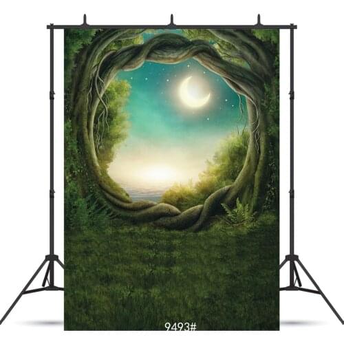 Outlet Moon Night Grass Vinyl Photographic Background for Baby Shower New Born Child Portrait Backdrop Photo Shoot Booth Studio