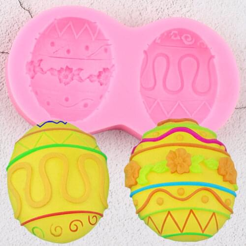 Easter Eggs Silicone Mold DIY Baking Fondant Cake Decorating Tools Candy Chocolate Gumpaste Molds Resin Clay Soap Candle Moulds