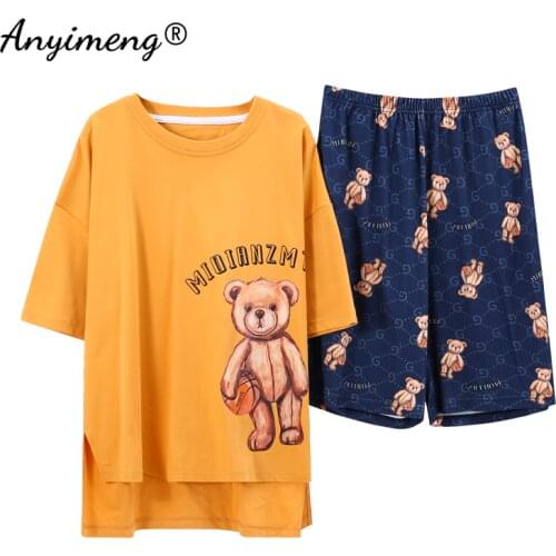 Pijamas Women Fashion Home Clothes 100% Pure Cotton Summer Shorts Sleepwear Brand Homewear Cotton Two Piece Nightwear for Woman