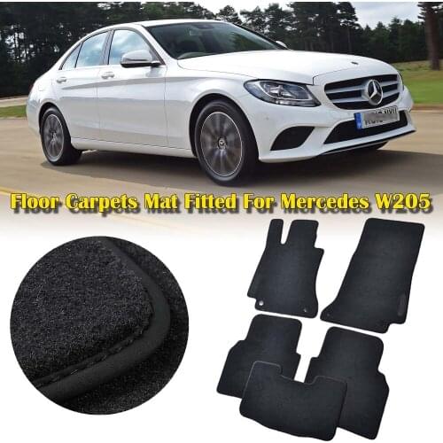 Custom Fit Solid Nylon Auto Odorless Front+Rear All Weather Car Floor Mats Liner Protection Carpets For Mercedes W205 15-19