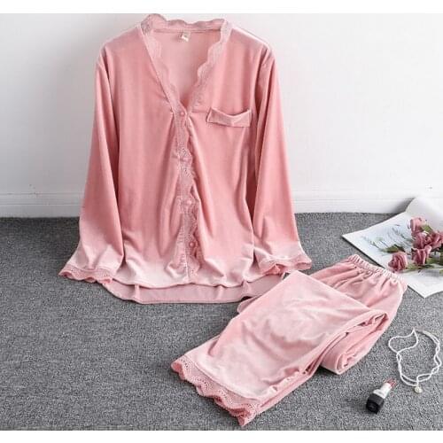 Casual Pajamas Set Satin Sexy Women 2 Piece Sleepwear Silky Pyjamas Loungewear Solid Nightwear Spring New Bathrobe Shirt&Pants