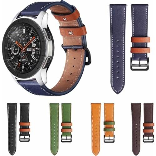 Genuine Leather Strap for Samsung Galaxy Watch 3 band 45mm 41mm Bracelet Samsung Active 2 Galaxy S3 S2 Gear 20mm 22mm Belt bands