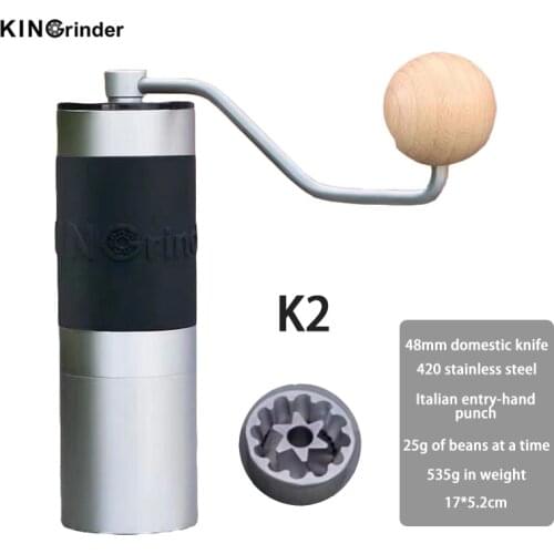 Han k2 Manual Coffees Grinder High Quality Aluminum Portable Coffee Grinder Burr Coffee Grinders Steel Titanium Grinding Core35g