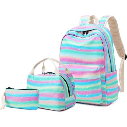 3pcs/set School Bags For Girls Women Backpack School Bags Neon Printing Backpack Schoolbag Women Travel Bag Rucksacks Mochila