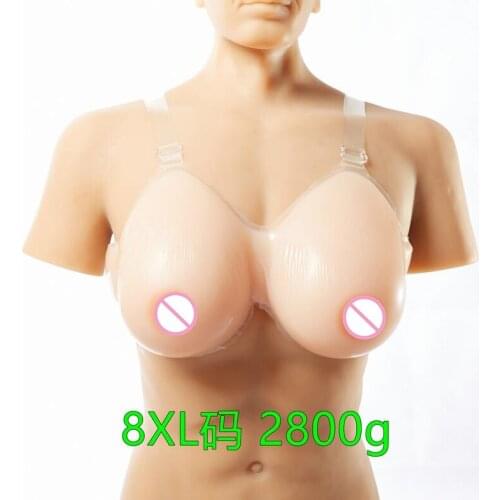 Silicone Fake False Breast crossdresser silicone breast form silicone breast chest prosthesis 2800g (46E/48D/50D) Free shipping