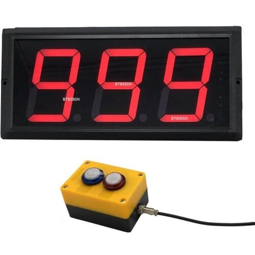 BTBSIGN 4inch LED Countdown Timer With Remote and Switch Box Countdown Count up in 999 Seconds Indoor Red