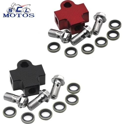 Sclmotos-CNC Three-Way Pipe Connector Tee Coupling Motorcycle Hydraulic Brake Oil Hose Fitting For Modification Tubing Bracket