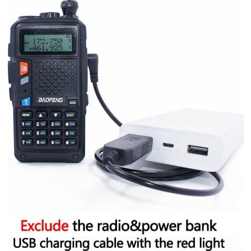 Baofeng USB Charger Cable with Indicator Light for BaoFeng BF-UVB3Plus Batetery Ham Radio BF-UVB3 Plus UV-S9 Walkie Talkie