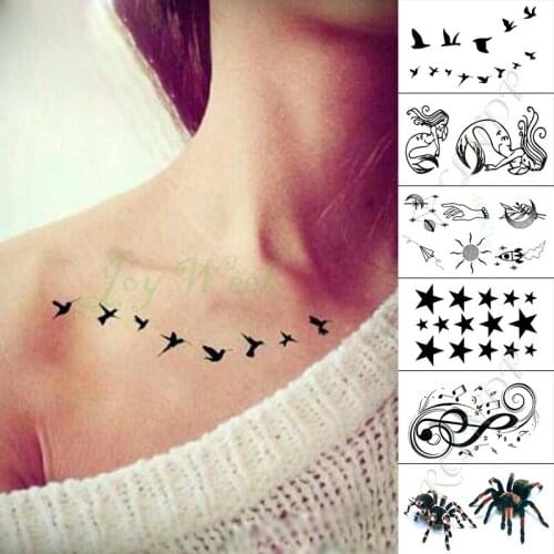 Waterproof Temporary Tattoo Sticker Mermaid Bird star spider Fake Tatto Hand ArmFlash Tatoo small tattoos for Kid Girl Men Women