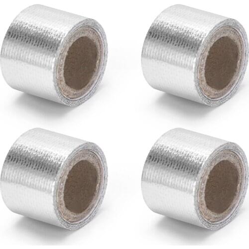 1" 3ft Silver Car Thermal Exhaust Tape Air Intake Heat Insulation Shield Wrap Reflective Heat Barrier Self Adhesive Engine