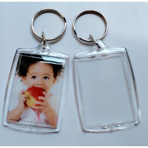 Rectangular arc keychain empty shell keychain transparent keychain blank photo keychain keychain keychain photo frame plast X6D3