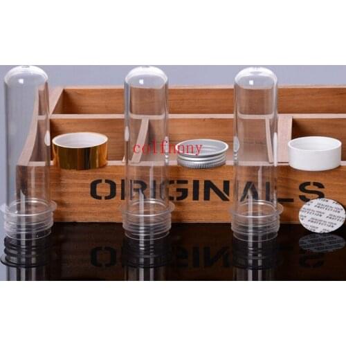 100pcs/lot Fast Shipping 40ml PET test tube bottle with Pressure sensitive piece,mask/bath salt plastic test tube