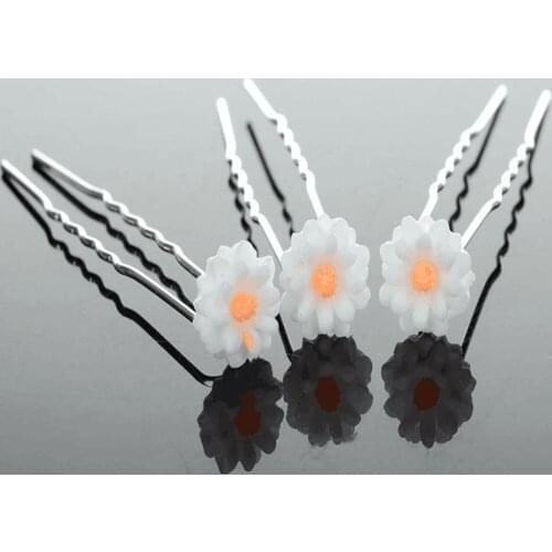 20Pcs/Lots hair tools Yellow Heart Flower wedding Hair Pins Clips for bride #7