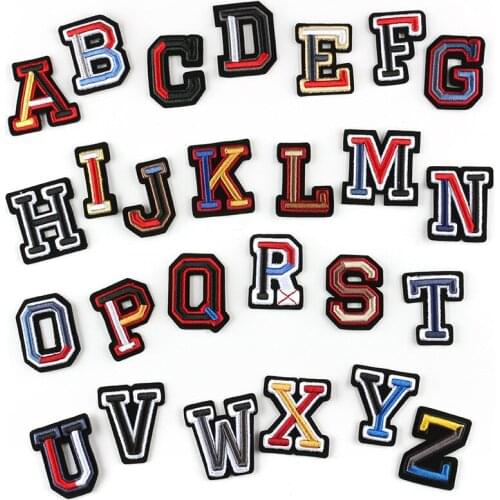 26Pcs/Set Mix Color 3D English Alphabet Letter A-Z Applique Iron On Letters Patch For Clothing Badge Paste For Clothes Bag Shoes