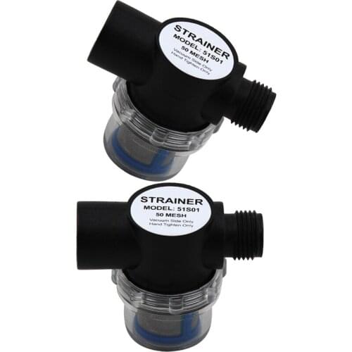 2x Twist On Water Strainer 1/2 "Barb Inlet Clear Bowl 50 Mesh For Pumps