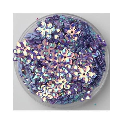 3000pcs/lot 9mm Flower Sequins With 1 Center Hole Plum Blossom Purple Confetti Spangles