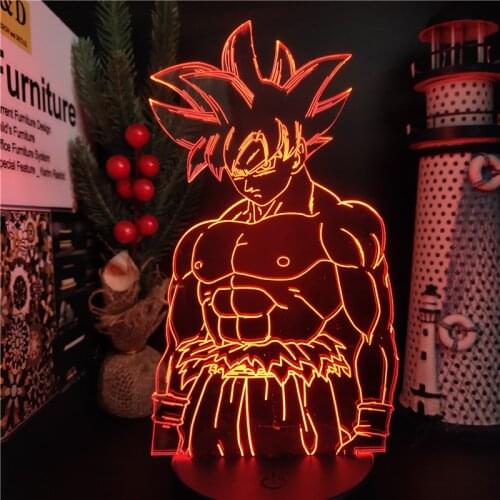 Dragon Ball Super Son Goku 3D Night Lights Lamp DBZ Gokou Ultra Instinct Touch Sensor Desk Led Set Lighting Lampara Xmas Gift