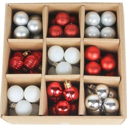 99PCS Christmas Balls Plastic 3cm Diameter Christmas Tree Decor Multi-style Balls Decor Home Xmas Happy New Year 2022